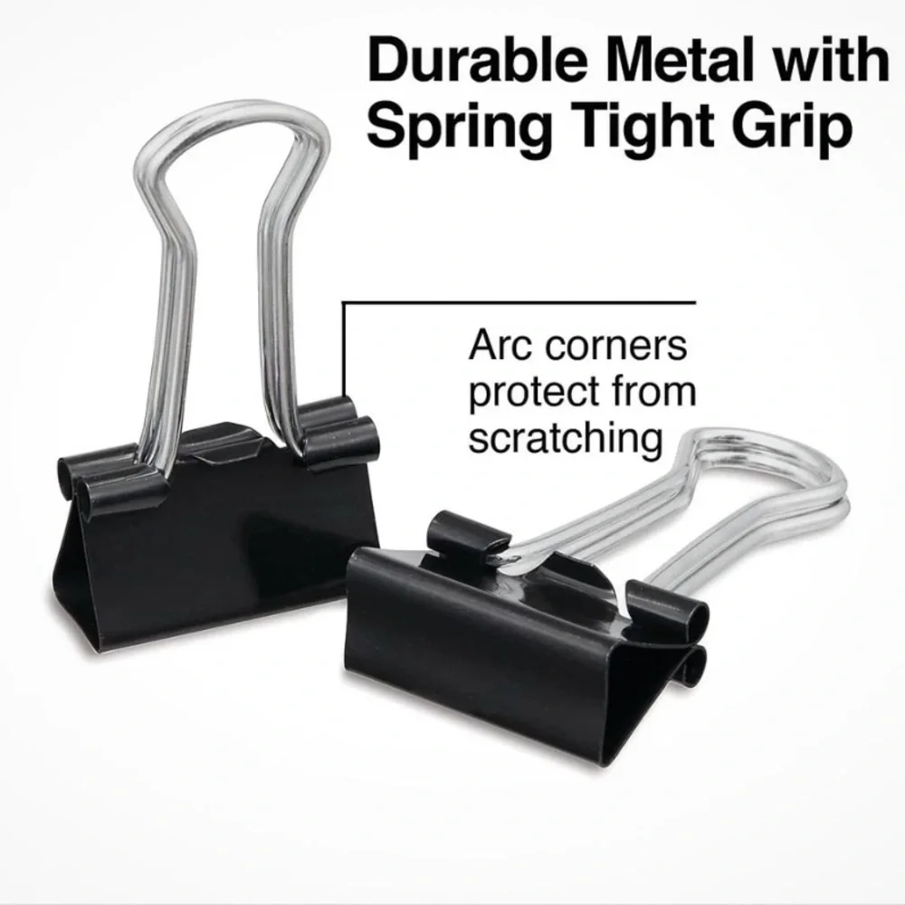 Extra Large Binder Clips (36 Pack) 2 Inch, Big Paper Clamps for Office Supplies